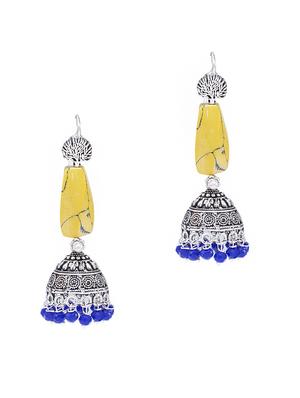 yellow brass jhumka earring - 16680703 - Standard Image - 2