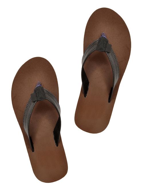 brown leatherette toe separator flip flops - 16680755 - Standard Image - 1