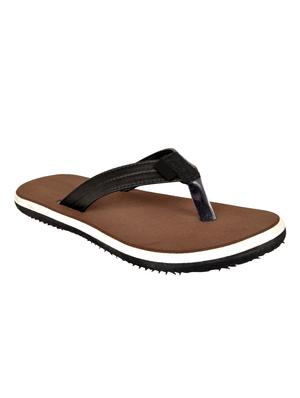 brown leatherette toe separator flip flops - 16680755 - Standard Image - 2