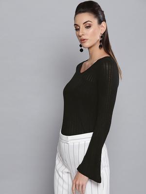bell sleeved solid top - 16680775 - Standard Image - 2