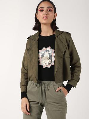 lapel neck crop blazer - 16680926 - Standard Image - 2