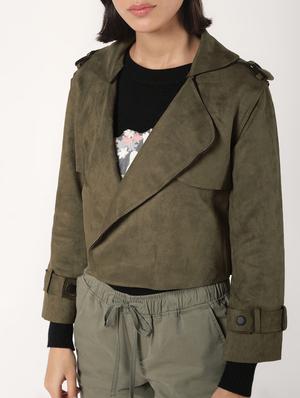 lapel neck crop blazer - 16680926 - Standard Image - 5