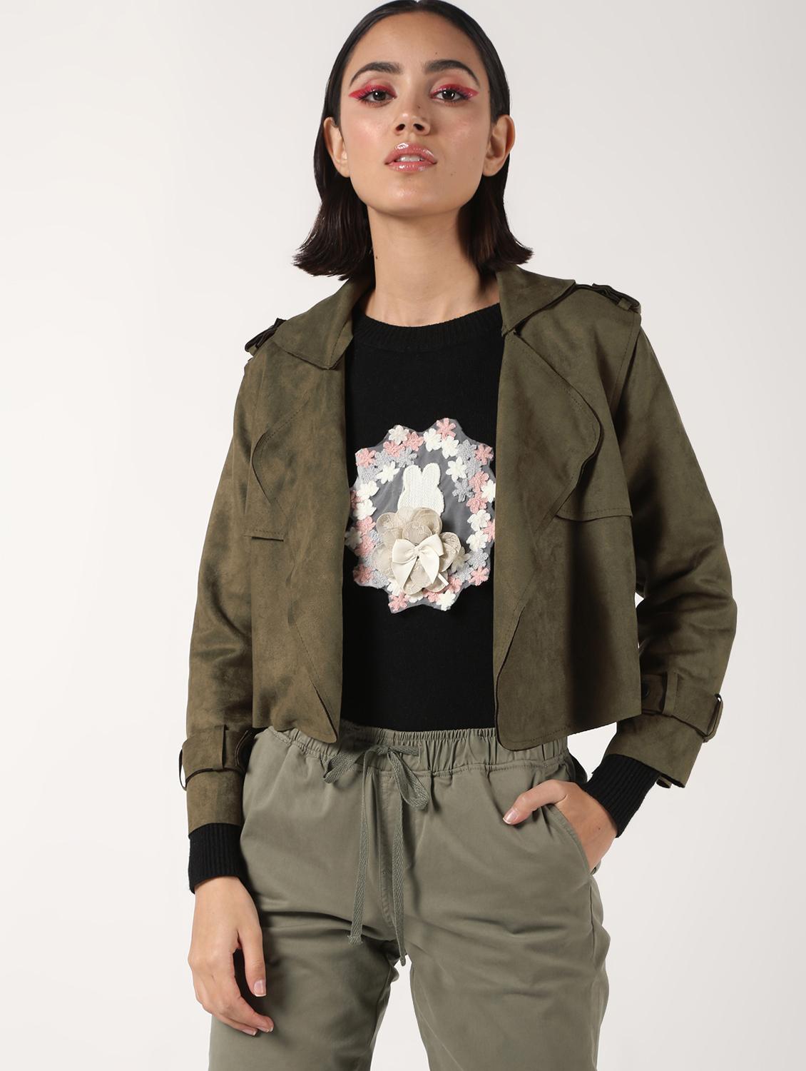 lapel neck crop blazer - 16680926 - Zoom Image - 2