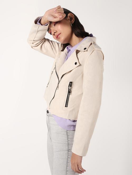 lapel neck crop blazer - 16680929 - Standard Image - 1