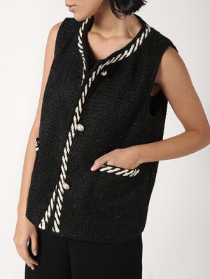 cord embellished pocket slit wool coat - 16680935 - Standard Image - 5