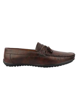 brown leatherette slip on loafers - 16681276 - Standard Image - 2