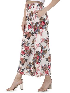 high rise floral flared palazzo - 16681323 - Standard Image - 2
