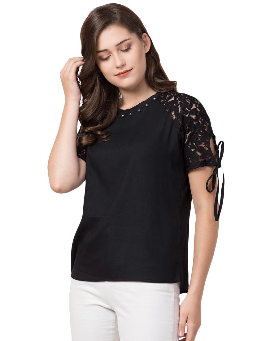 pearl embellished raglan sleeved top - 16681325 - Zoom Image - 2