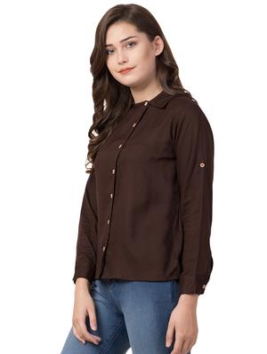 shirt collar long sleeved top - 16681332 - Standard Image - 2
