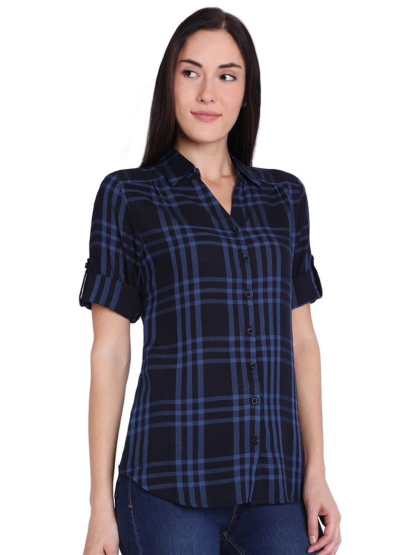 roll up sleeved checekered shirt - 16681458 - Zoom Image - 2