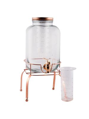 glass dispenser set with metal stand in copper finish for infused water - 16681519 - Standard Image - 2