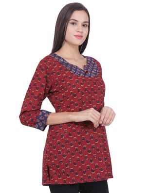printed straight kurti - 16681674 - Standard Image - 2