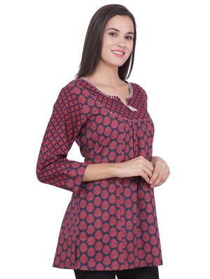 printed straight kurti - 16681678 - Standard Image - 2