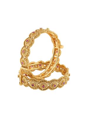 pink gold tone plated bangles - 16681861 - Standard Image - 2