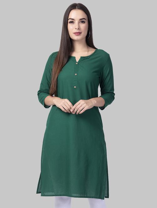 solid straight kurta - 16681933 - Standard Image - 1
