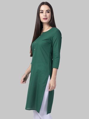 solid straight kurta - 16681933 - Standard Image - 2
