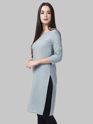 solid straight kurta - 16681934 - Standard Image - 2