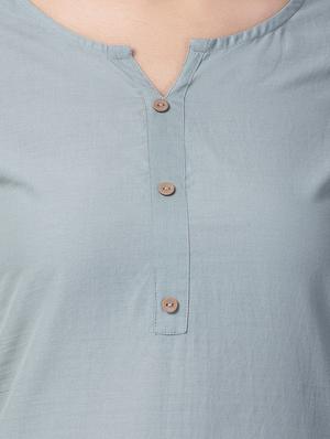 solid straight kurta - 16681934 - Standard Image - 5