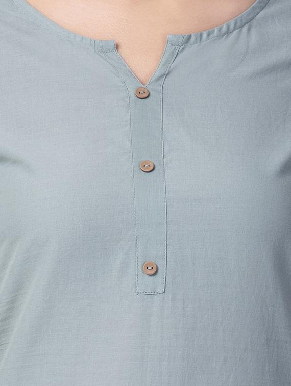 solid straight kurta - 16681934 - Zoom Image - 5