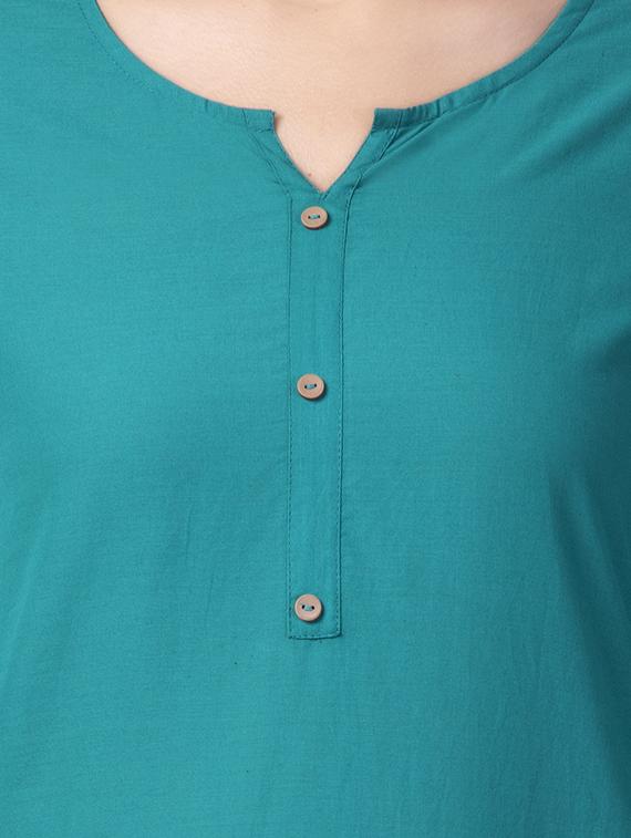 solid straight kurta - 16681938 - Zoom Image - 5