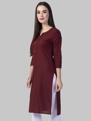 solid straight kurta - 16681940 - Standard Image - 2