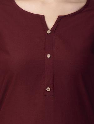solid straight kurta - 16681940 - Standard Image - 5