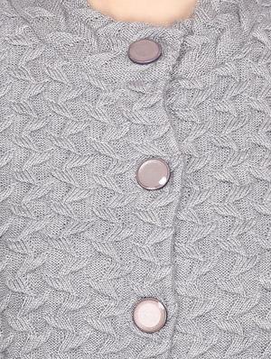 mandarin neck long sleeved wool cardigan - 16682110 - Standard Image - 5