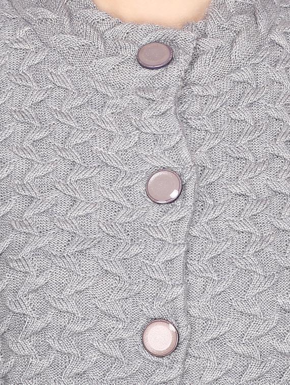 mandarin neck long sleeved wool cardigan - 16682110 - Zoom Image - 5