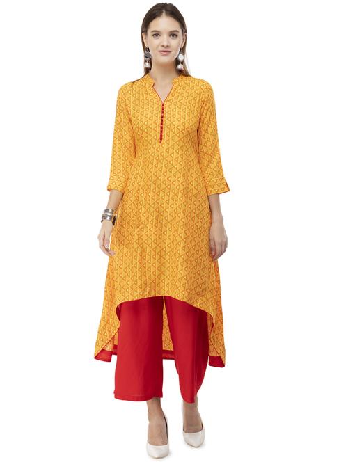 geometric high-low kurta - 16682432 - Very Small Image - 1