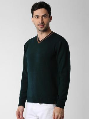 green acrylic solid pullover - 16682458 - Standard Image - 2