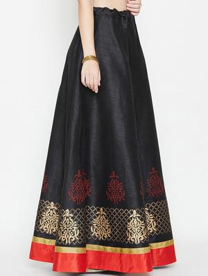 foil printed flared skirt - 16682508 - Standard Image - 2