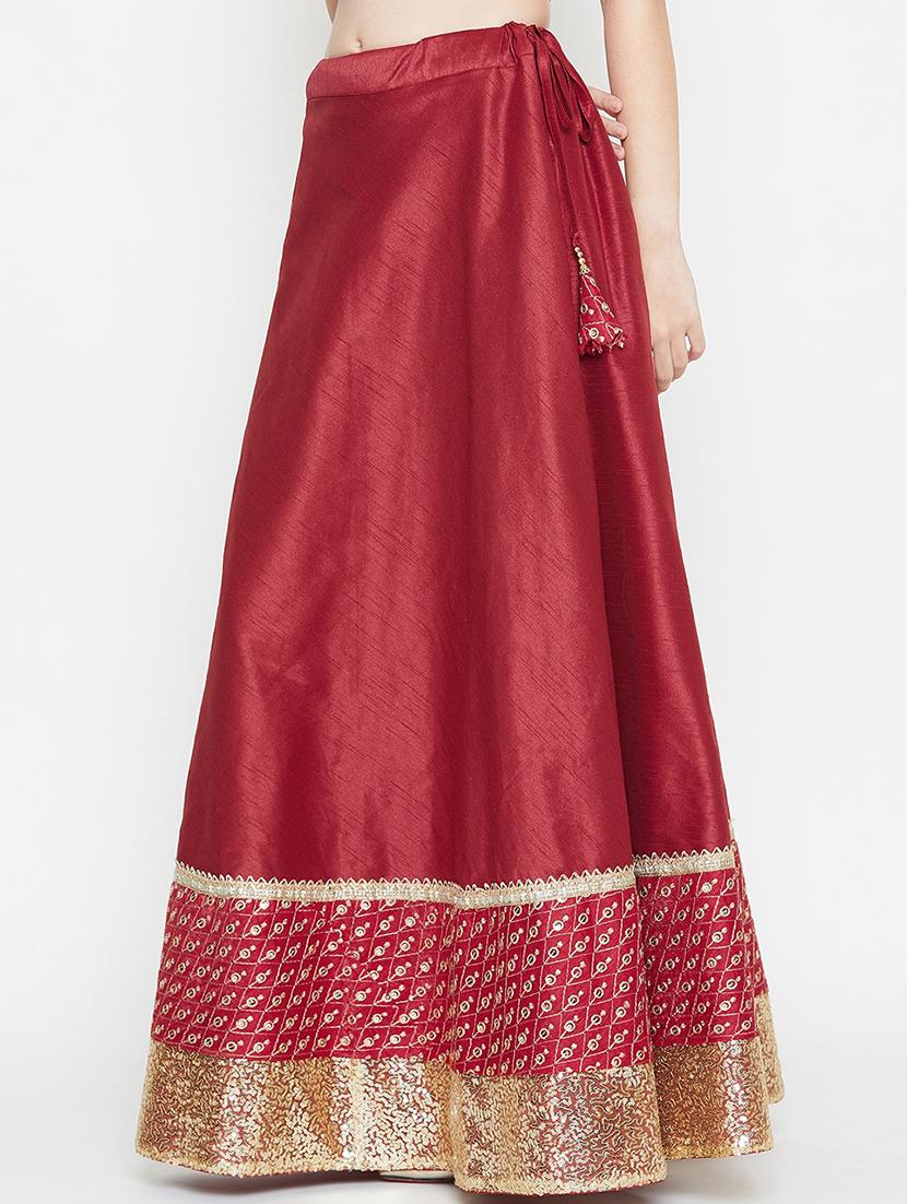 zari embroidered flared skirt - 16682529 - Zoom Image - 2
