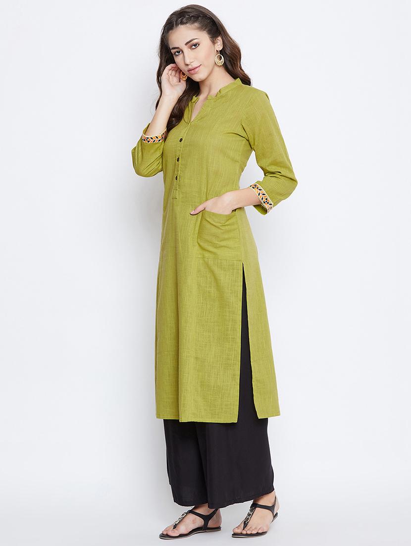 solid straight kurta - 16682873 - Zoom Image - 2
