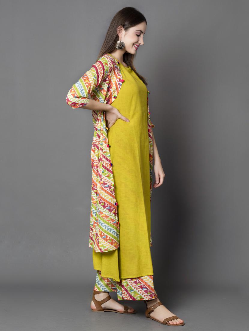 printed kurta with jacket - 16682987 - Zoom Image - 2