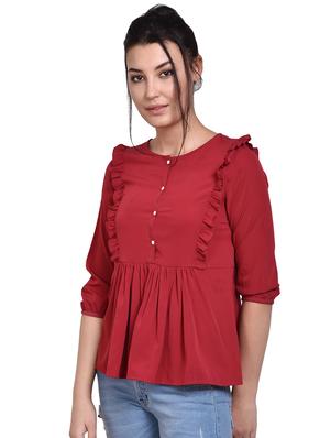 frill detail gathered top - 16684070 - Standard Image - 2