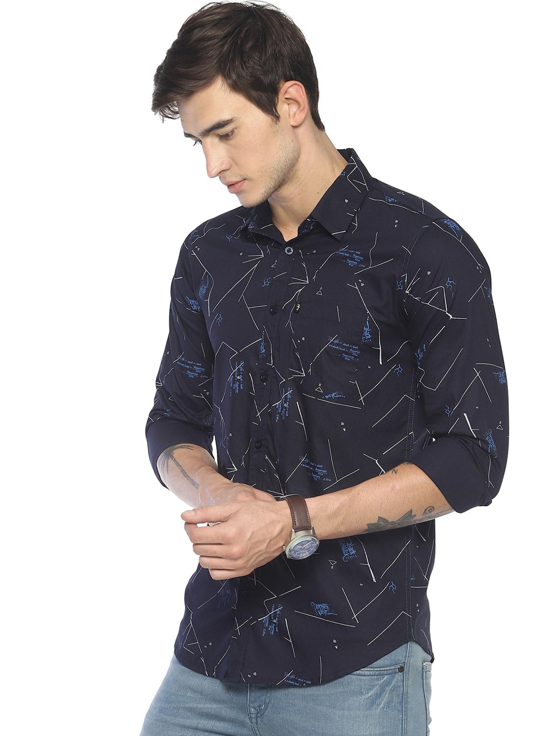 blue printed casual shirt - 16684096 - Zoom Image - 2