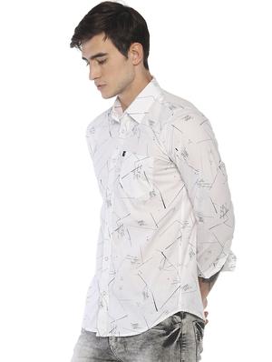 white printed casual shirt - 16684097 - Standard Image - 2