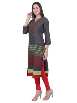 embroidered woolen kurta - 16684177 - Standard Image - 2