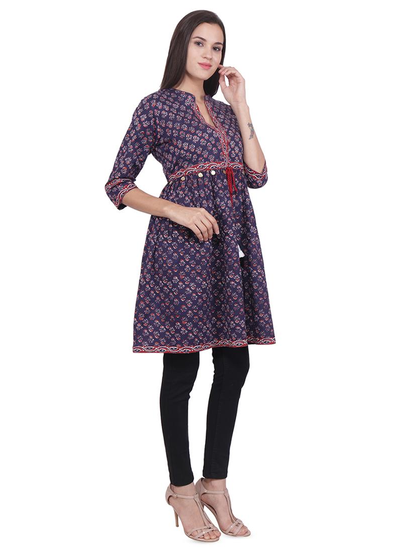floral a-line kurti - 16684187 - Zoom Image - 2