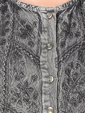 round neck embroidered laced detai top - 16684367 - Standard Image - 5