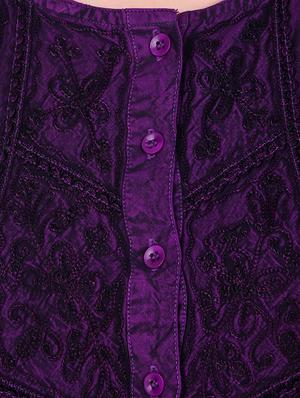 round neck embroidered laced detai top - 16684369 - Standard Image - 5