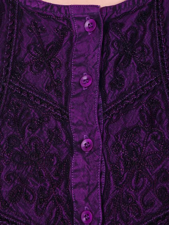 round neck embroidered laced detai top - 16684369 - Zoom Image - 5