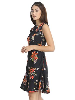 round neck floral a-line dress - 16684372 - Standard Image - 2