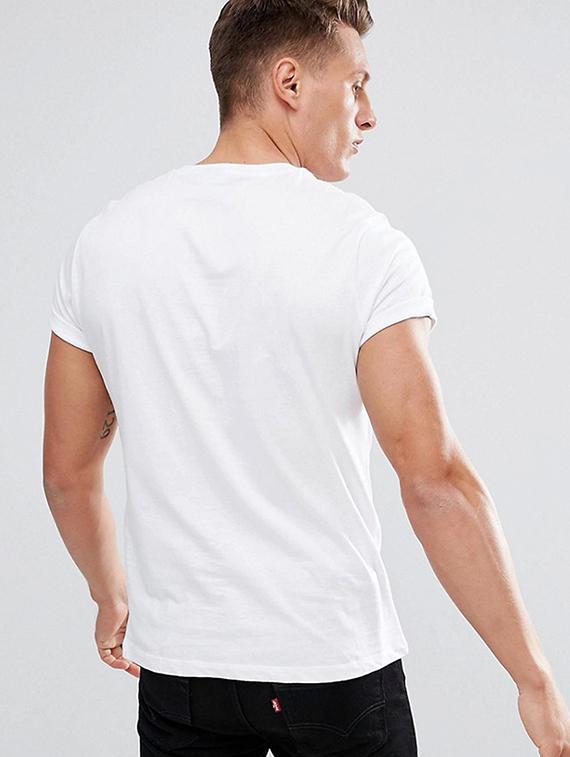 white typographic chest print t-shirt - 16684440 - Zoom Image - 2
