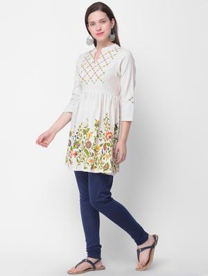 embroidered flared kurti - 16684521 - Standard Image - 2