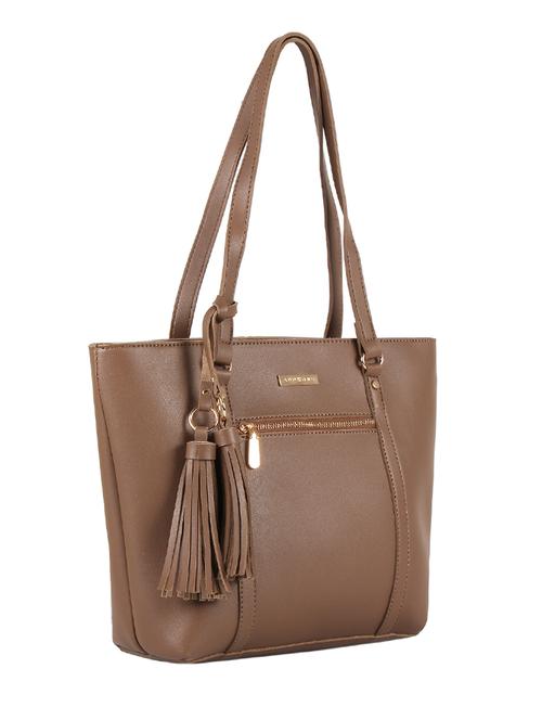 brown leatherette regular tote - 16684724 - Standard Image - 1