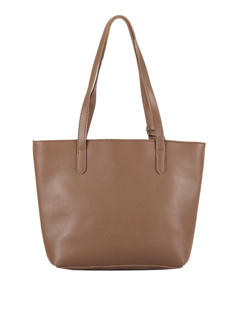 brown leatherette regular tote - 16684724 - Zoom Image - 2