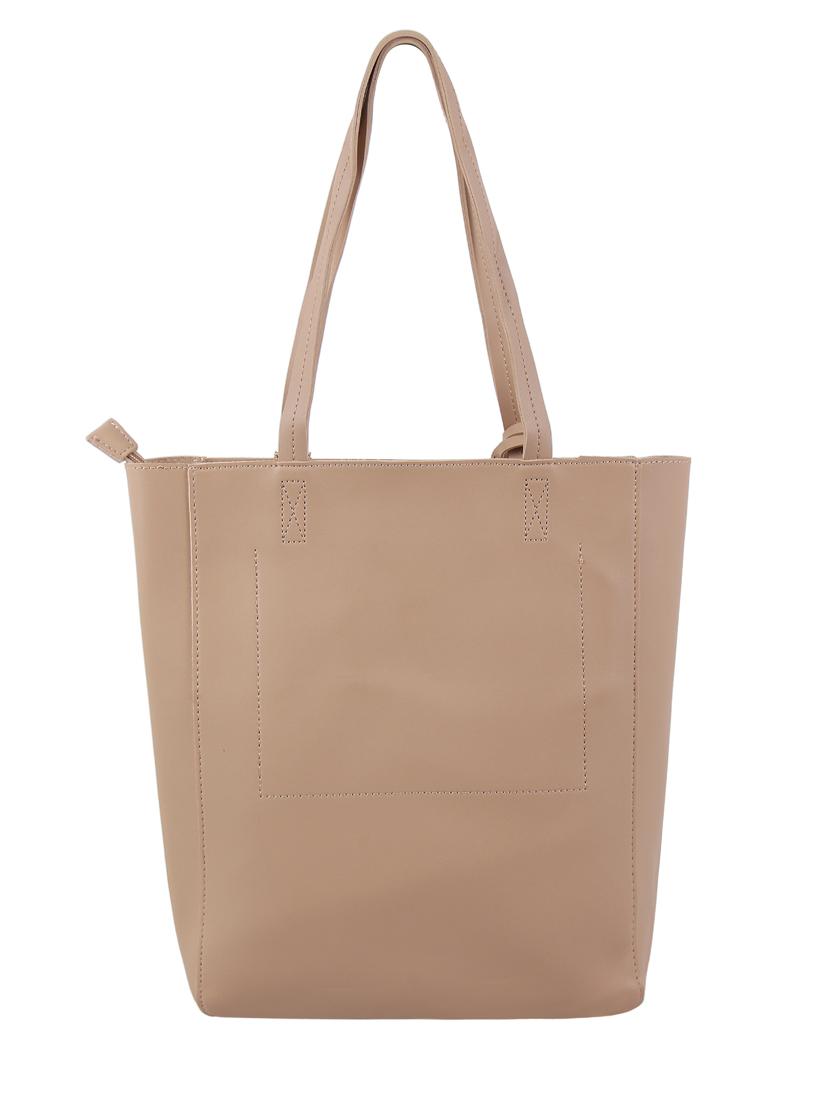 beige leatherette regular tote - 16684726 - Zoom Image - 2