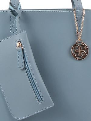 blue leatherette regular tote - 16684727 - Standard Image - 5