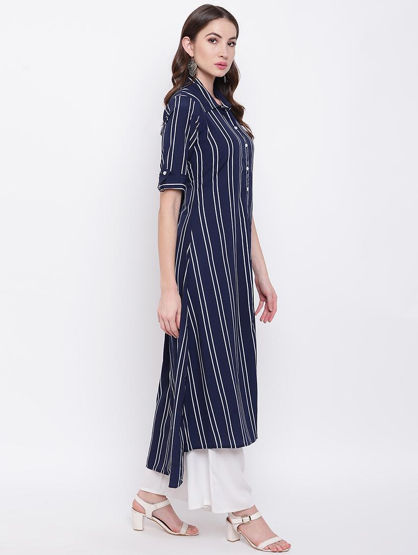 striped high-low kurta - 16684754 - Zoom Image - 2